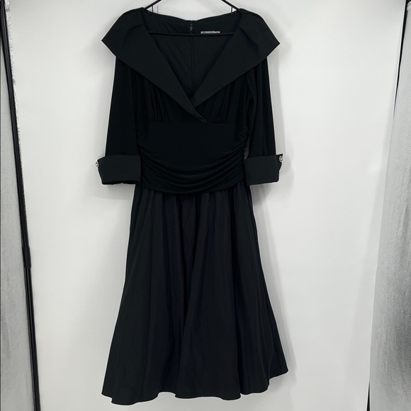 Eliza J Black 3/4 Sleeve Fit and Flare Dress Size 14 - Picture 3 of 11